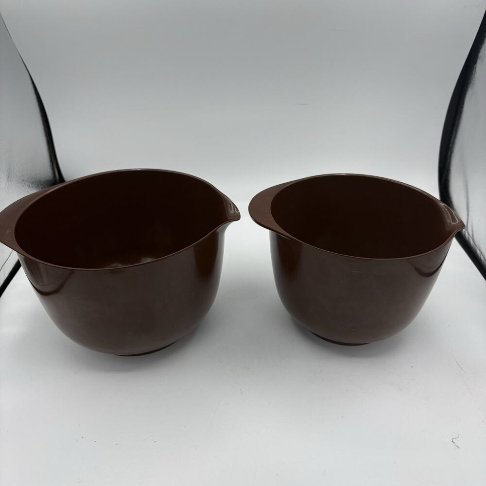 Rosti Denmark Mixing Bowls Lot of 2 Melamine 2L & 1.5L‎ Brown Vintage